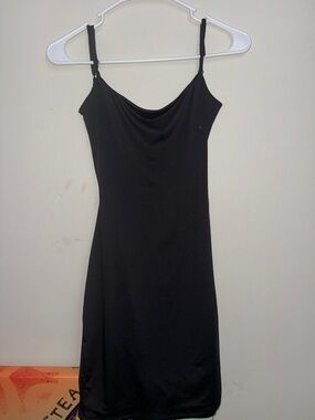 Heart Hips Black Cowl Neck Mini Slip Dress